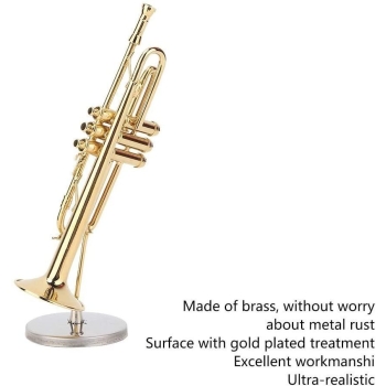 Miniatura instrumentu trąbki ze stojakiem i etui [12190000193]